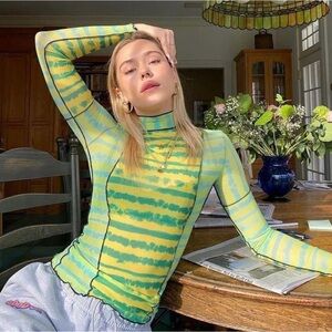 Wilfred Yellow and Green Tie-Dye Long Sleeve Top
